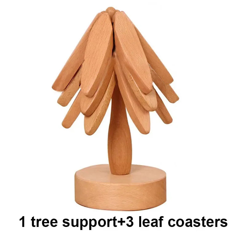 Tree Design Stand Bamboo Wooden Trivets Decorative