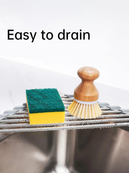 Roll Up Triangle Dish Drying Rack Kitchen Sink Organizer