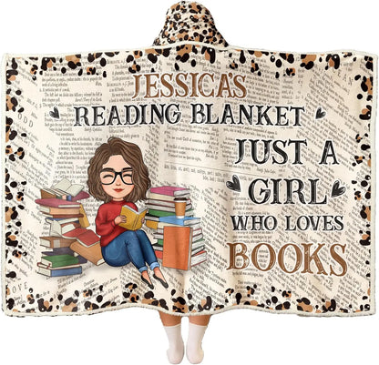 Personalized Wearable Hooded Blanket, Book Lovers Gifts