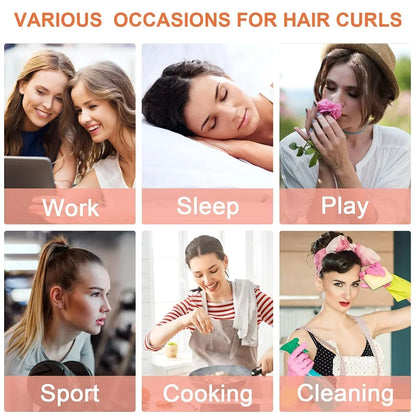 Woman Heatless Curling Rod Headband Lazy Hair Curler