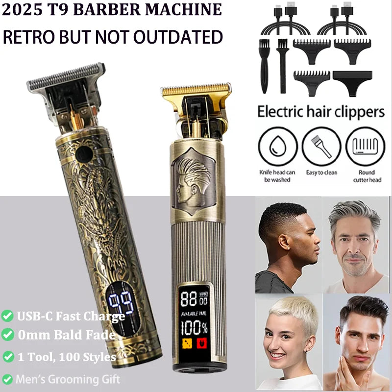 T9 Electric Hair Trimmer/Accessories | USB Professional Shaver