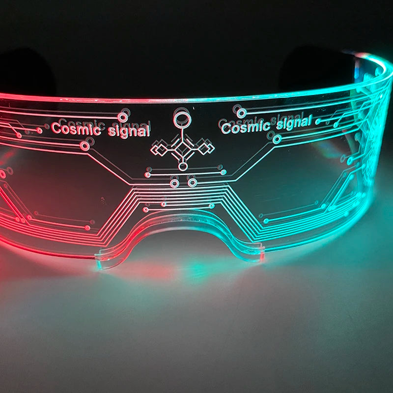 New Acrylic Luminous Glowing Cyberpunk Glasses LED Light