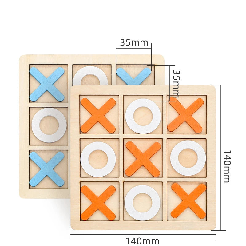 Montessori Chess Play Wooden Jigsaw Toy Game Interaction