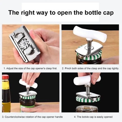 Stainless Steel Multi-Use Jar Opener | Adjustable Labor-Saving Tool