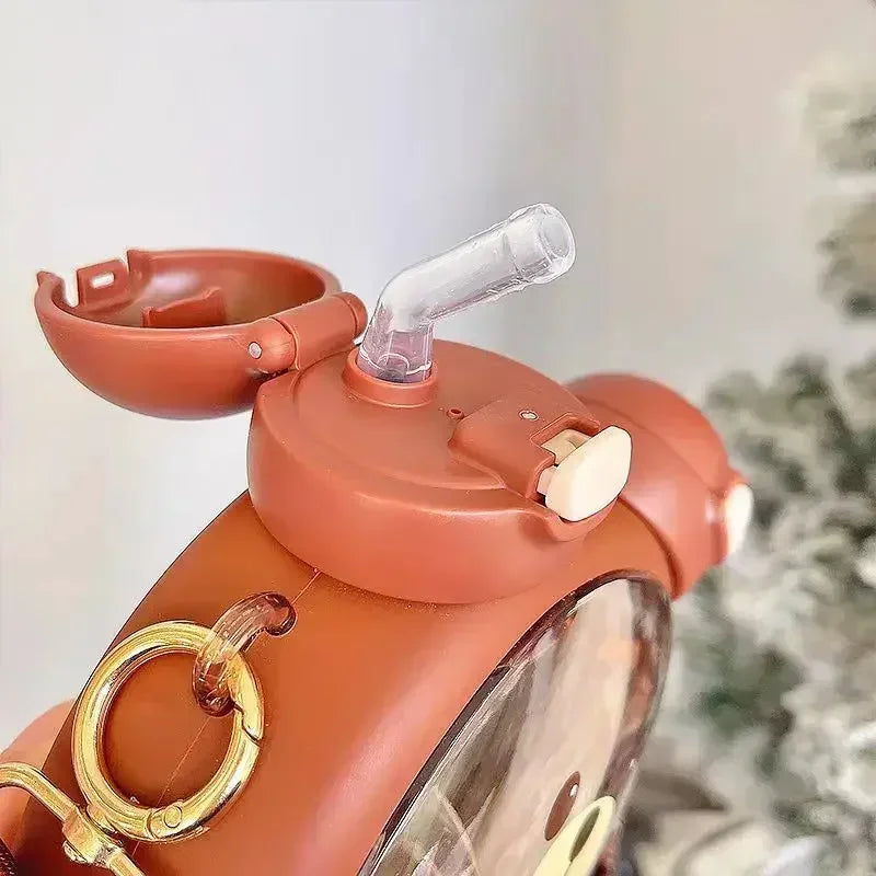 750MLCute Bear Kettle Straw Water Bottle