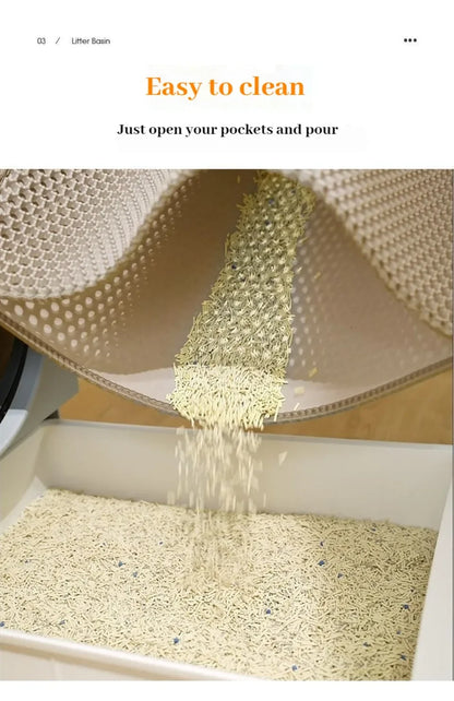 Cats Litter Mat Double Layer EVA Cat Litter Pad Large Hole
