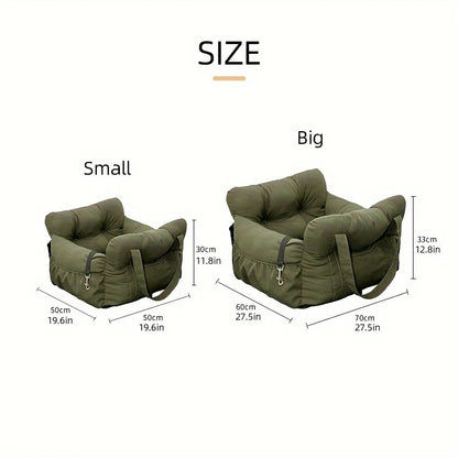 Dog Car Seat with Safety Belt - Non-Slip Pet Car Bed for Small Dogs,