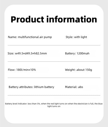 YIJU Wireless Inflation Pump Portable Outdoor Air Pump