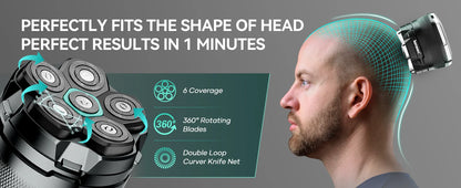 Electric Head Shavers for Bald Men 6D Magnetic Razor Beard Trimmer