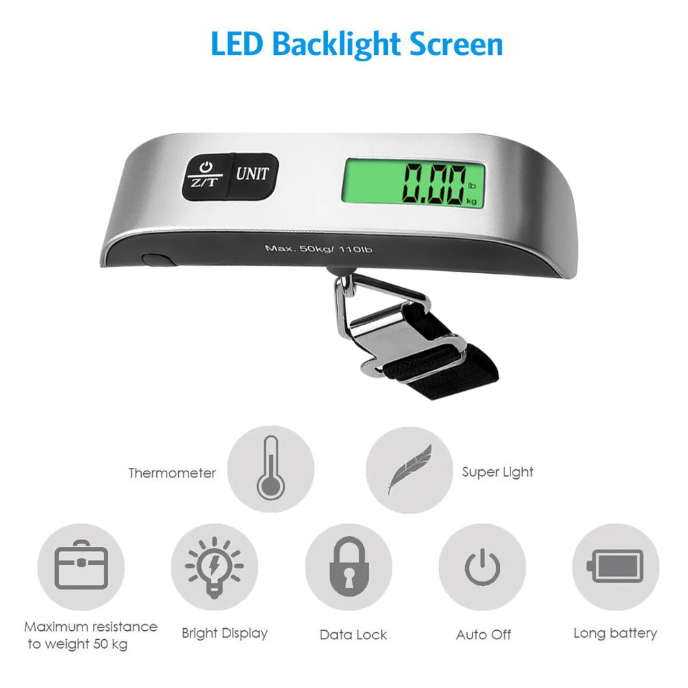 Digital Luggage Scale Hanging Baggage Scale LCD Display