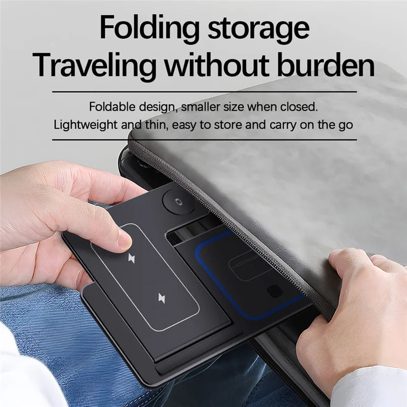 3 in 1 Wireless Charger Stand Pad Foldable Fast Charging