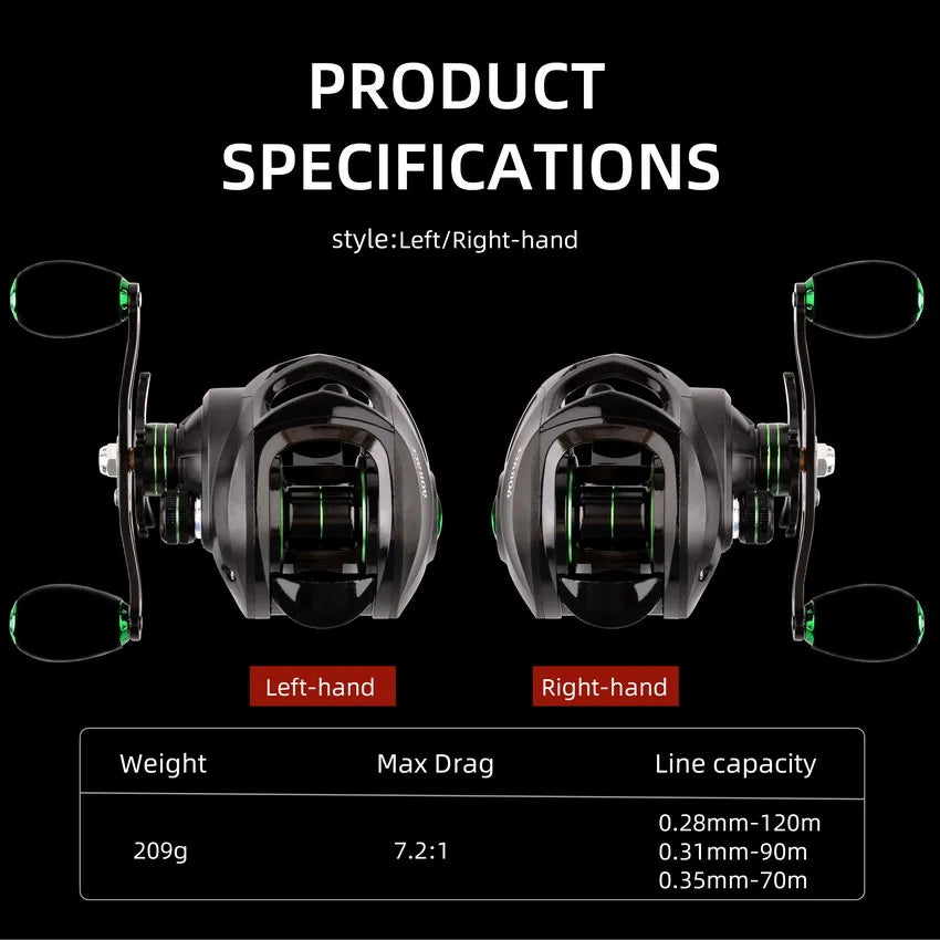Fishing Baitcasting Reel All Metal Spool Fishing Reels