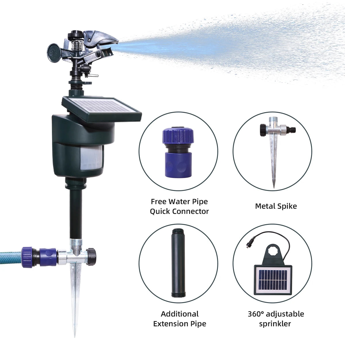 Solar Motion Sensor Sprinkler Eco-friendly Jet Spray