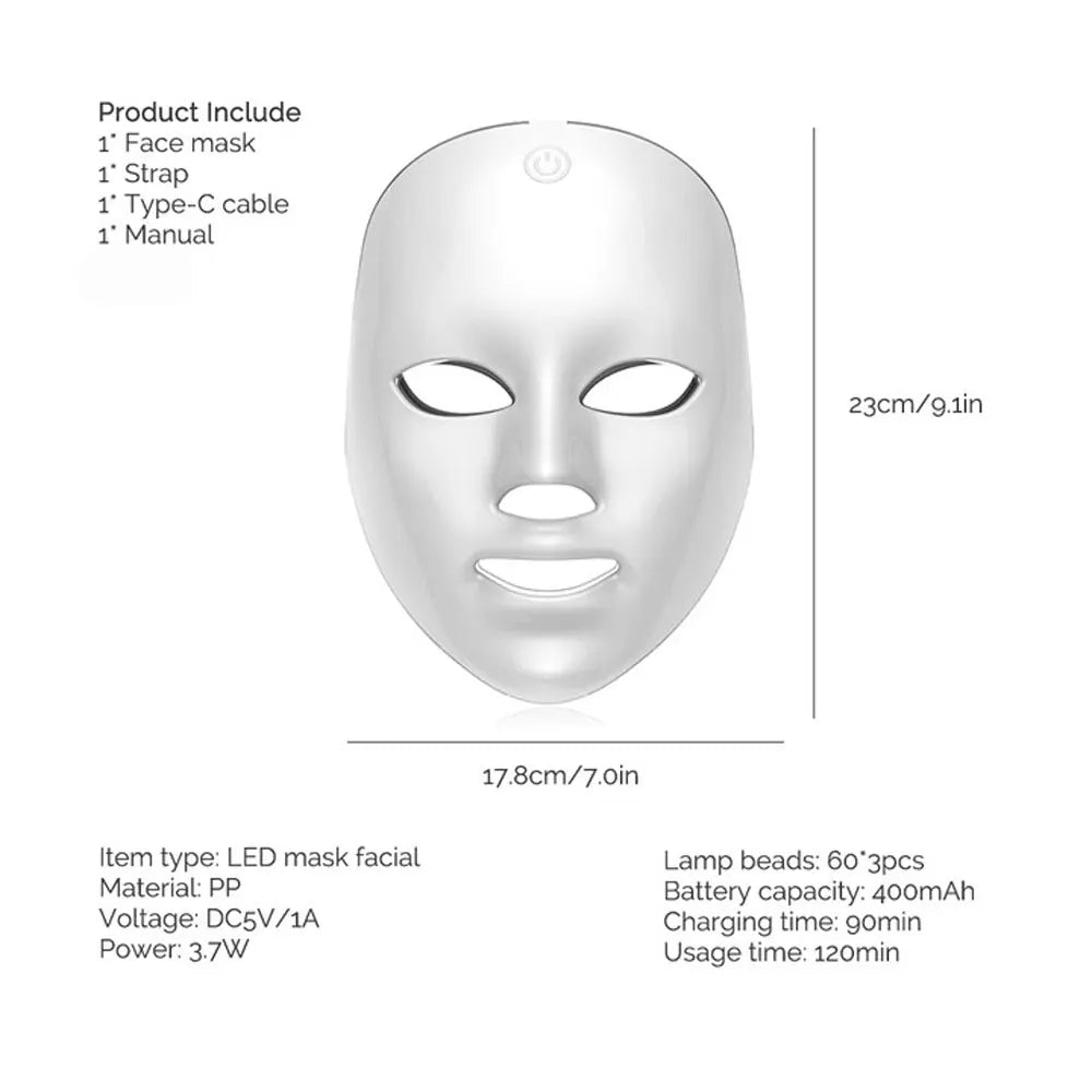 Wireless LED Mask 7 Color LED Face Mask Photon