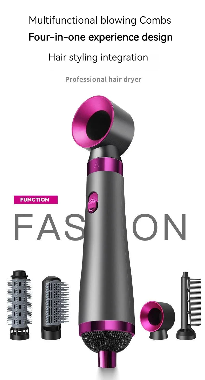 Five in one hair dryer hot air comb electric curly hair straightener