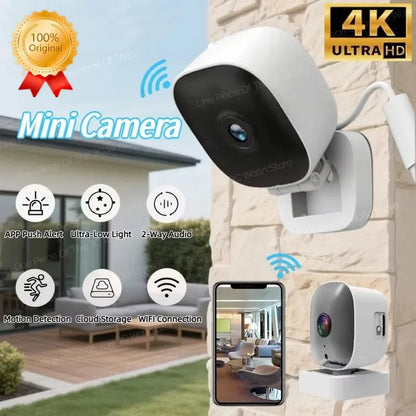 Smart Mini 4K Security Camera Full Color Night Vision