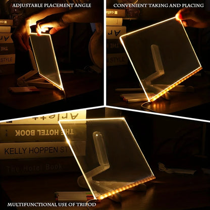 LED Note Board DIY Acrylic Night Light 7 Pens Drawing Board