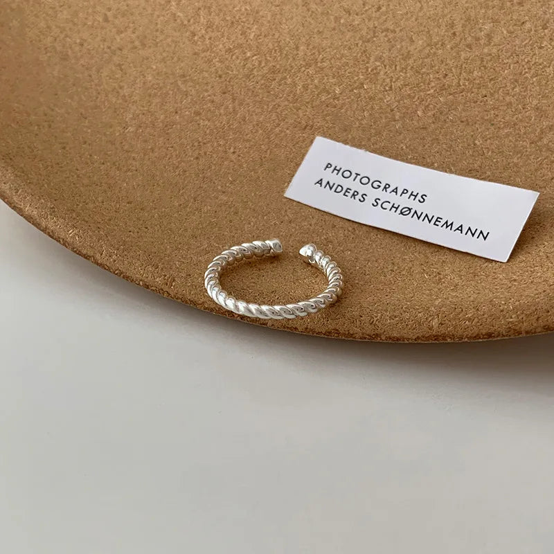 VENTFILLE 925 Sterling Silver Finger Rings Hollow Chain