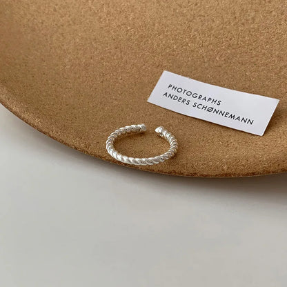 VENTFILLE 925 Sterling Silver Finger Rings Hollow Chain