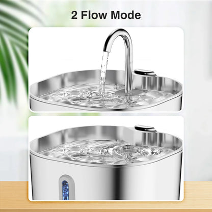 Automatic Cat Water Fountain Square Stainless Steel