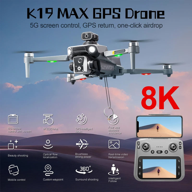 New K19 MAX GPS Drone Professional 8K Camera
