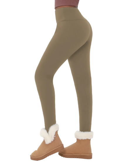 Womens Thermal Fleece Lined High Waisted Leggings