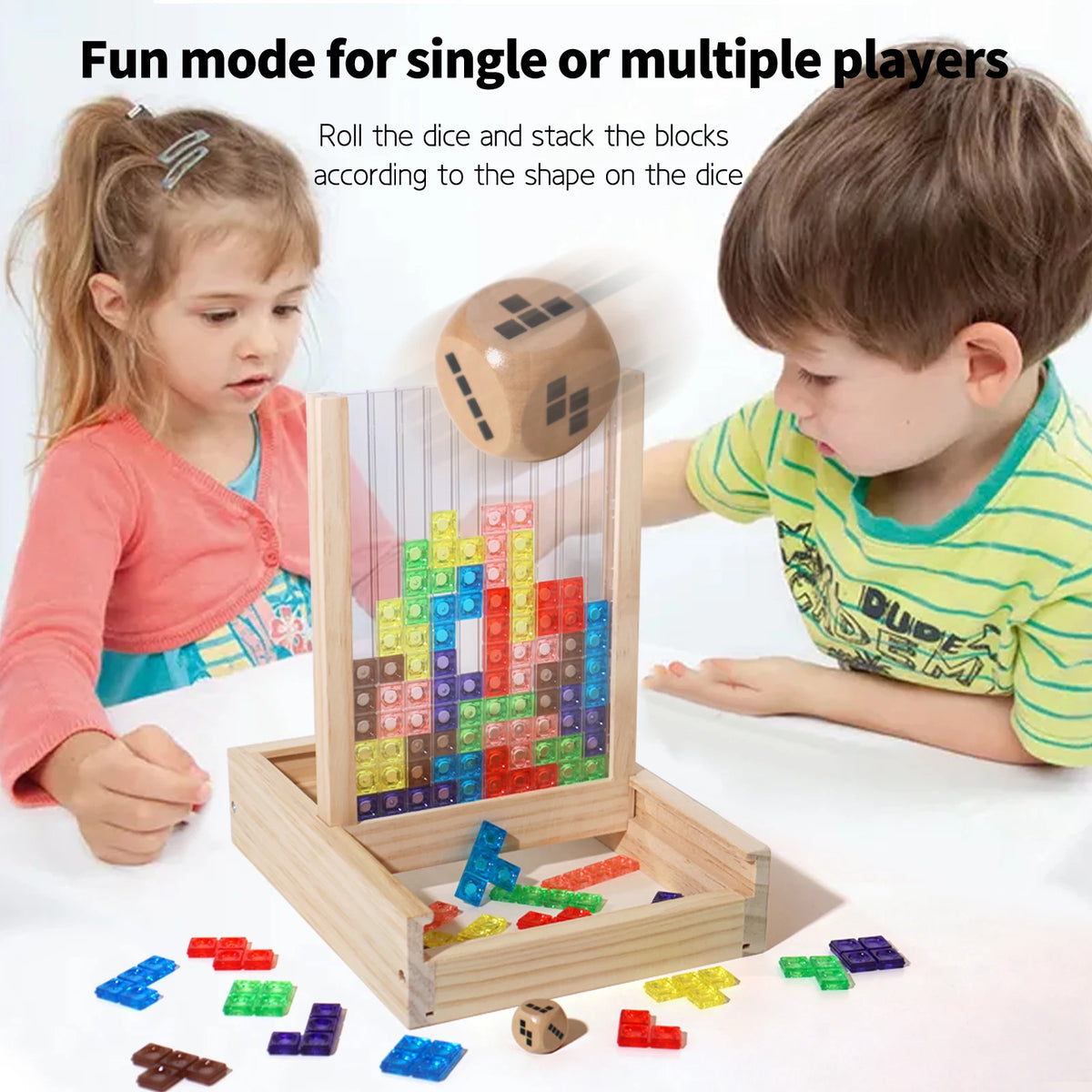 3D Transparent Tetris Puzzle Logic Thinking Brain Development