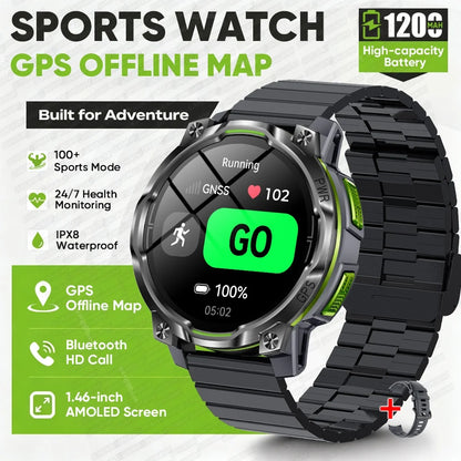 New GPS Map Smart Navigation Watch 1200mAh Battery