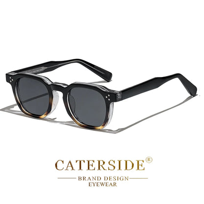 CATERSIDE Retro Punk Men Sunglasses Small Frame Square