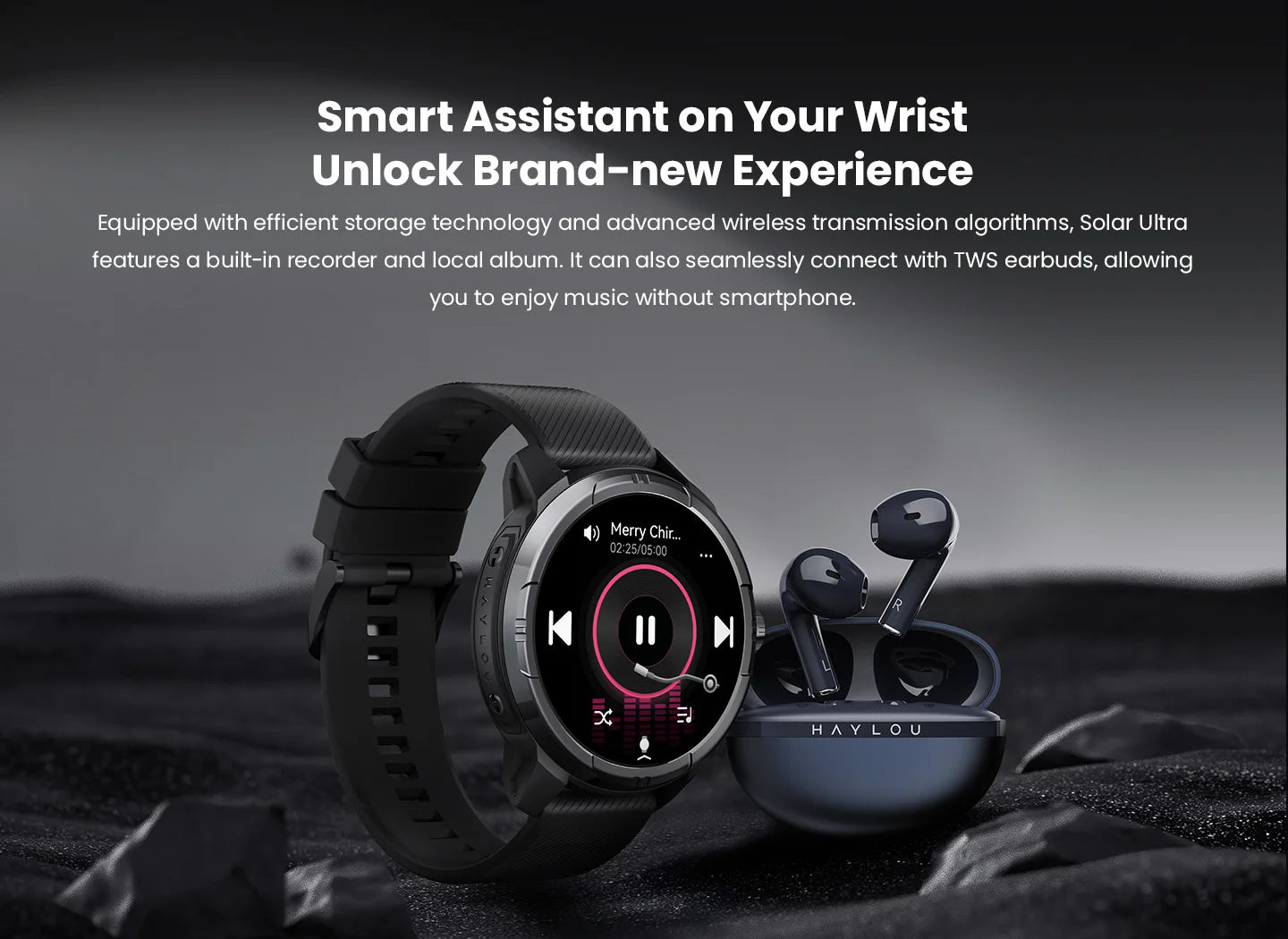 HAYLOU Solar Ultra GPS Smartwatch 1.6” AMOLED Display