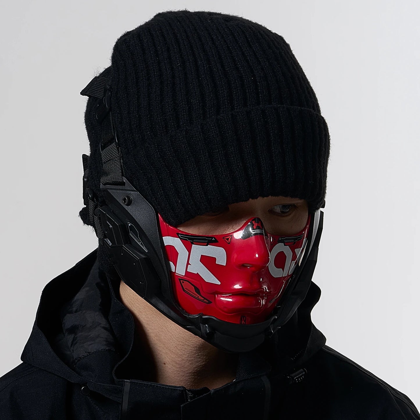 Cyberpunk Half Face Mask Mecha Style Halloween