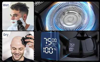 Electric Shaver for Men 7D Magnetic Floating Wet/Dry Head Razor