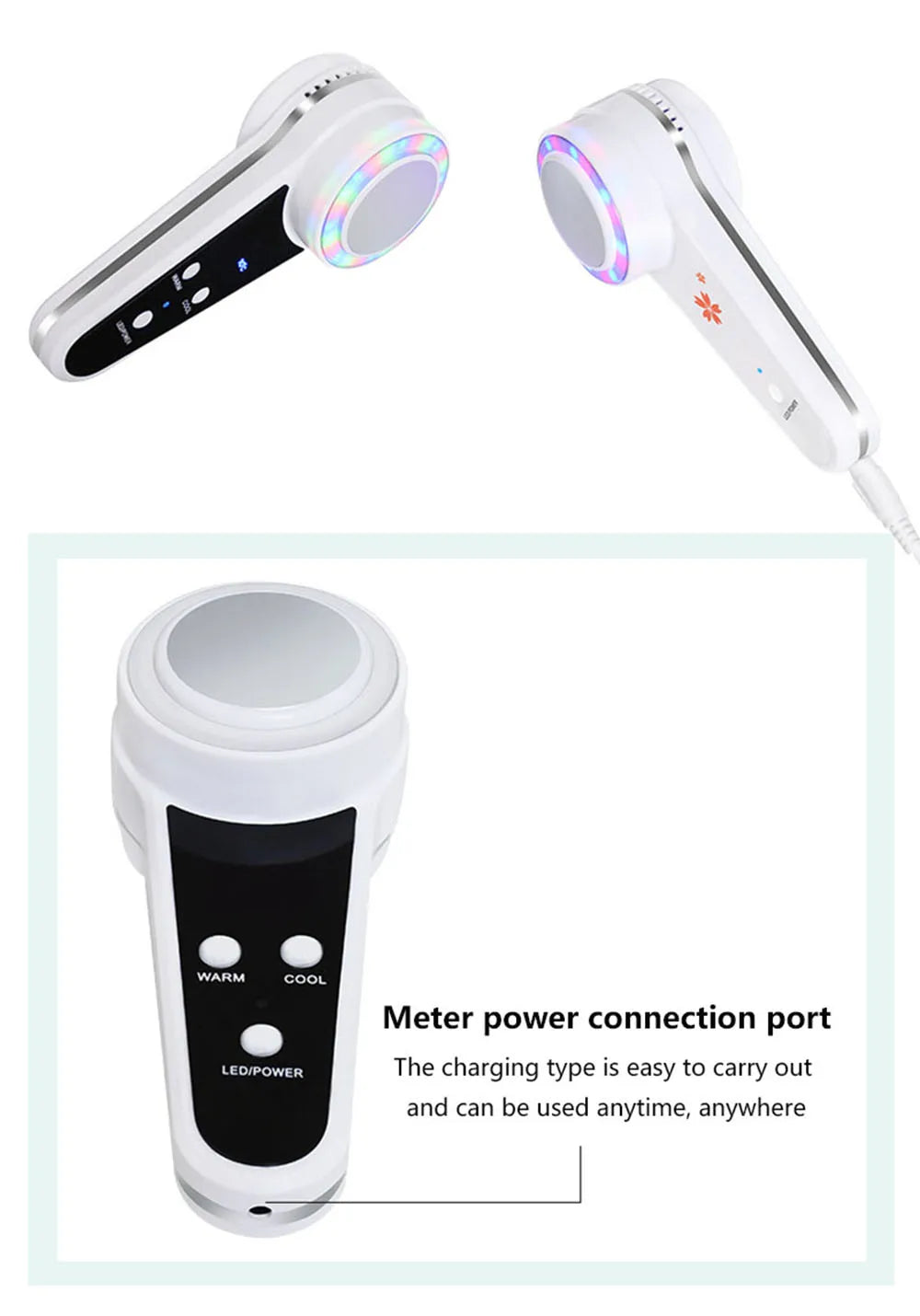 Hot Cold Hammer Cryotherapy Face Care Device Blue Photon