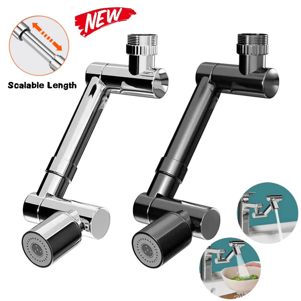 1440° Rotatable Scalable Metal Faucet Bathroom Tap