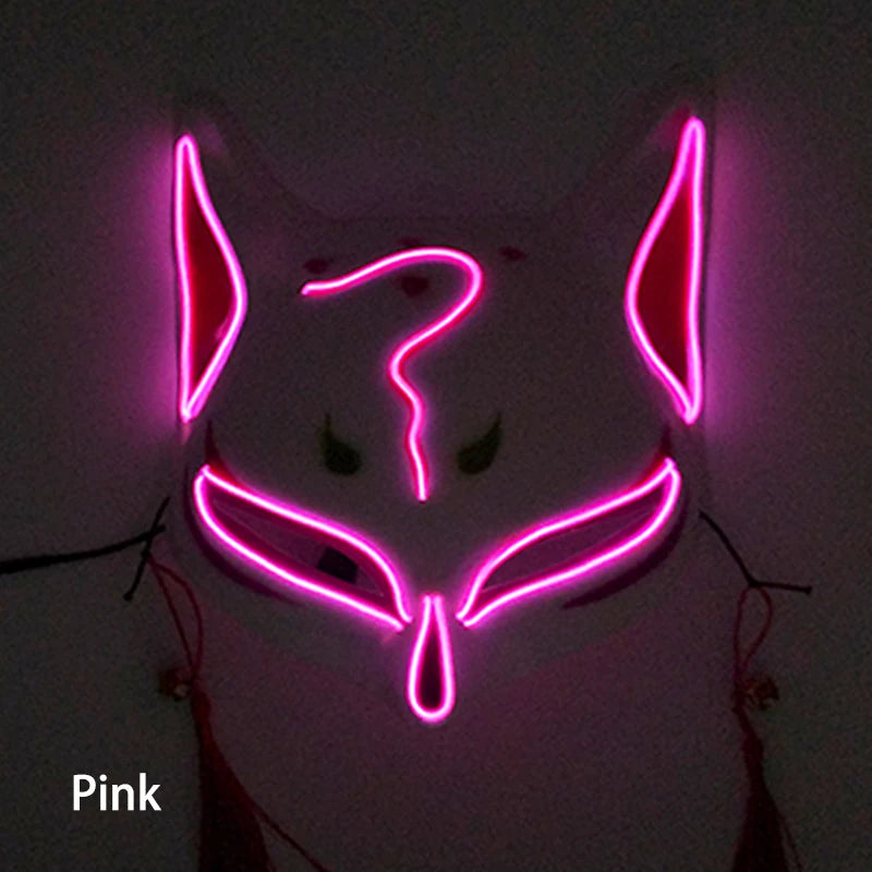 Glowing  Demon Slayer Mask Cosplay Japanese Cartoon
