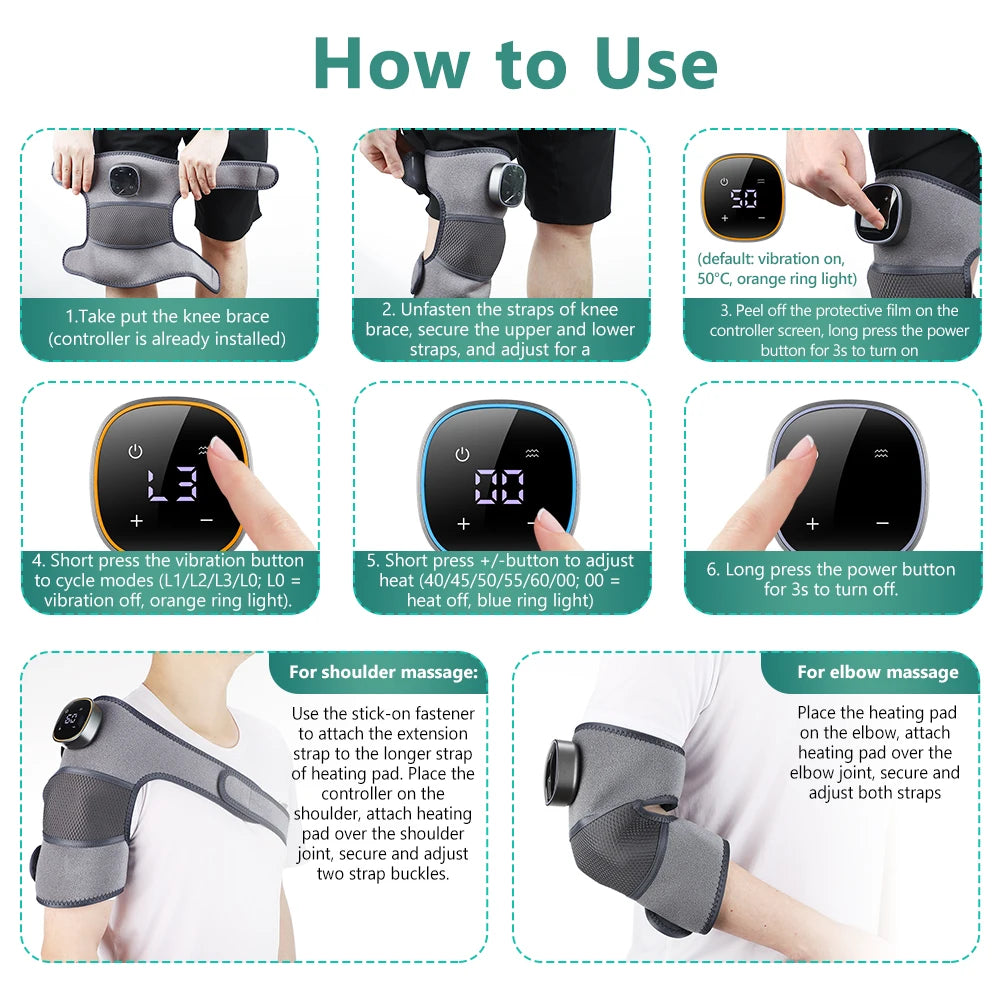 Rechargeable Knee Massager 3 Gear Vibration Massage