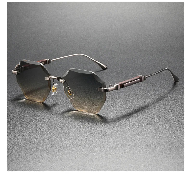 Man Woman Sunnies Fashion Unisex Rimless Sunglasses