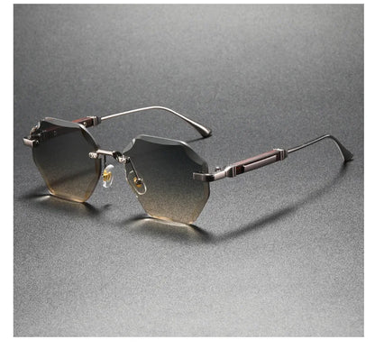 Man Woman Sunnies Fashion Unisex Rimless Sunglasses