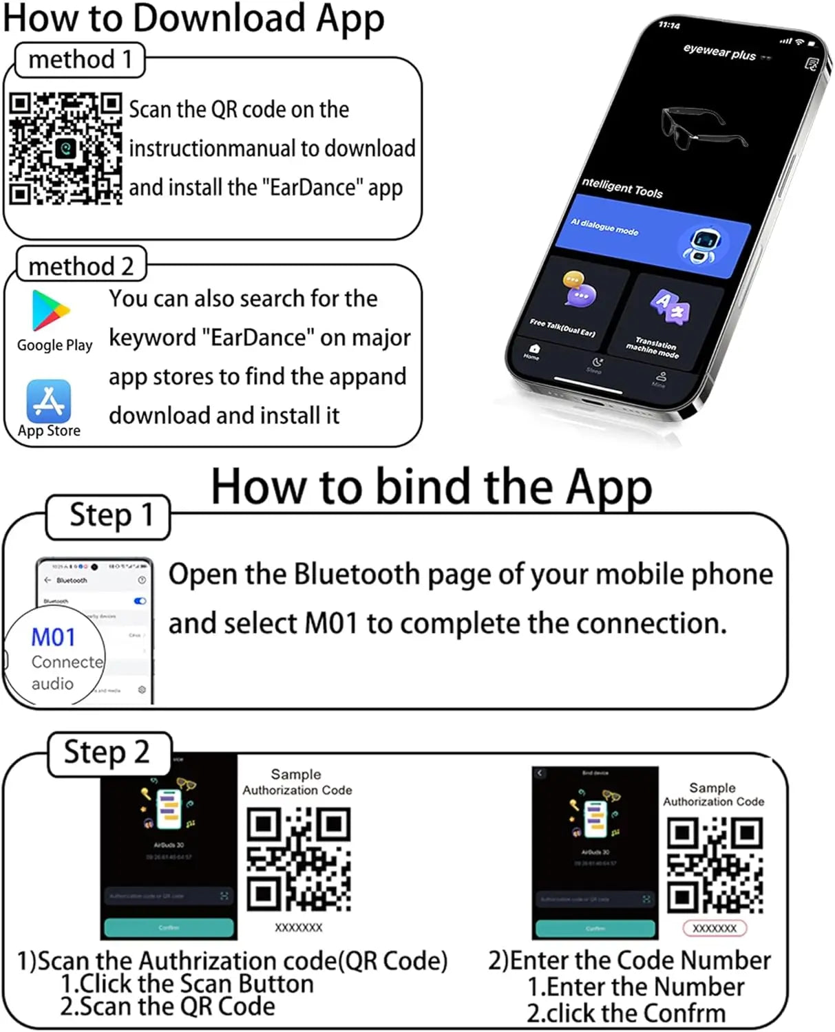 AI Translation Smart Glasses with photochromic lenses