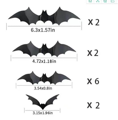 Halloween 3D Hollow Bat Wall Stickers Black Bat Sticker