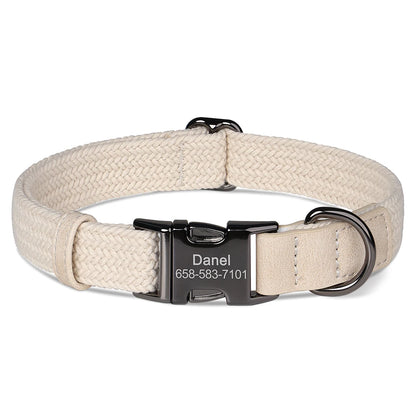 Custom Dog Collar Durable Nylon Free Engraved Pet Name