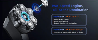S32 Electric Head Shaver for Men 7D Floating Cutter USB-C Rechargeable