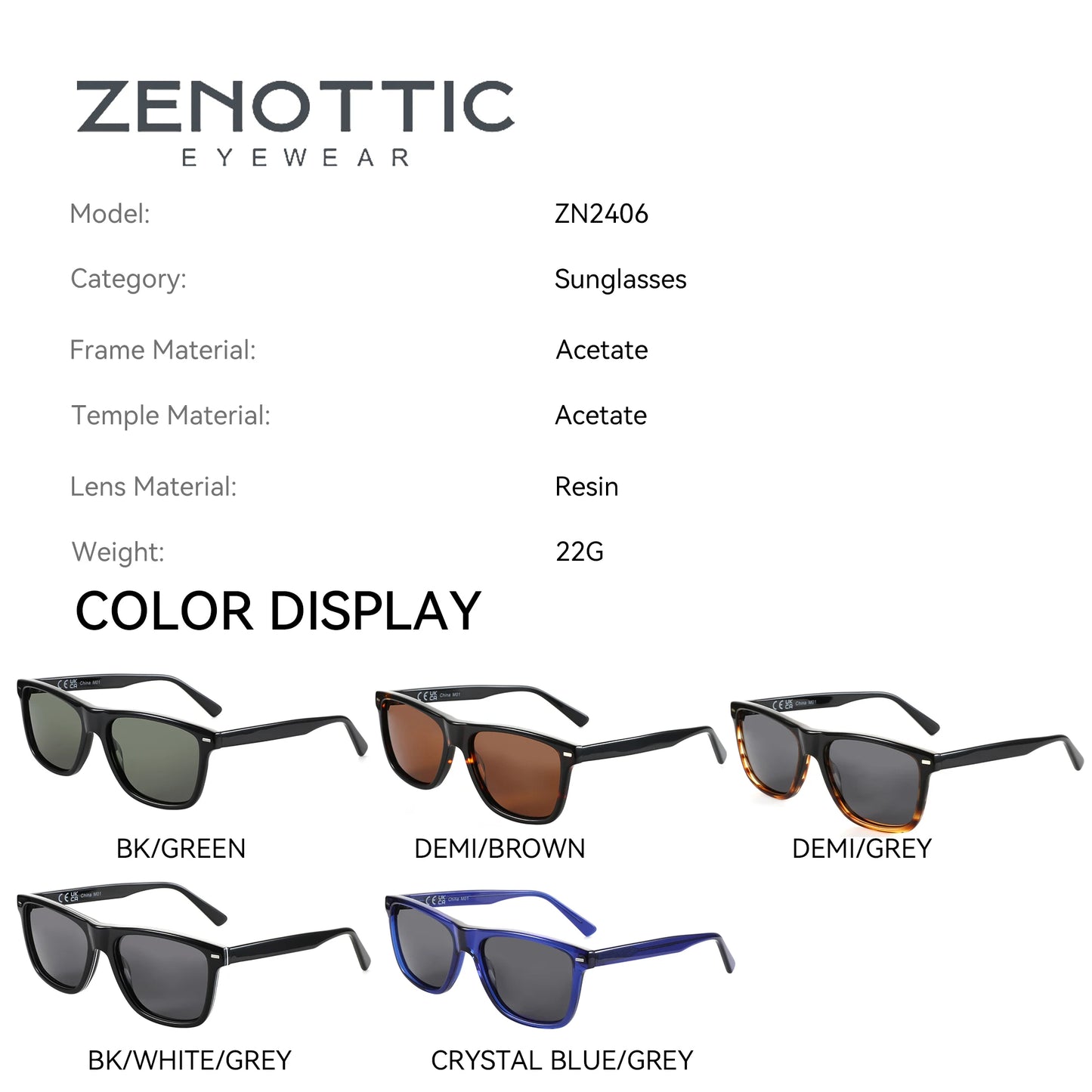 ZENOTTIC Trendy Polarized Sunglasses UV400 Protection