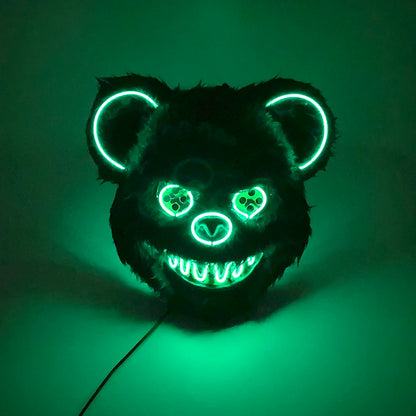 Halloween Horror Light Up Mask Glowing Bloody Bear Killer Mask