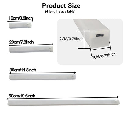 Motion Sensor LED Bar Light USB Type C Rechargeable Induction