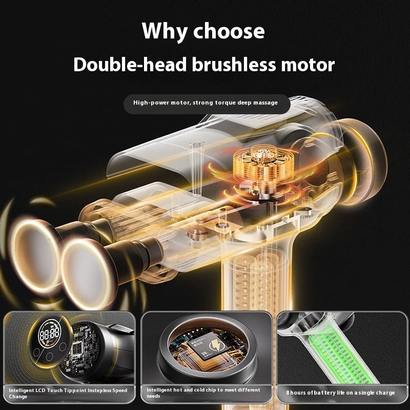 Double Head Handheld Mini Massager Gun with Deep Tissue