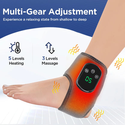 Heated Ankle Massager Hot Compresses Vibration Massage