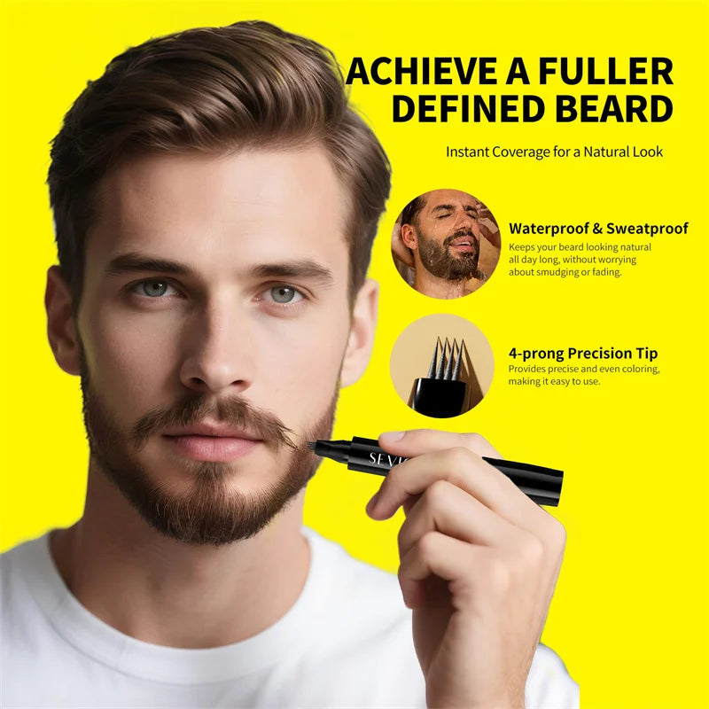 Beard Filler Pen Waterproof Black Brown Beard Coloring