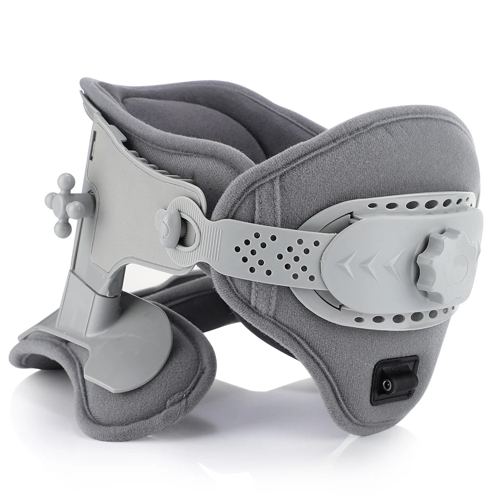 3 in 1 Neck Cervical Traction Electric Heating Spine Stretcher Support Collar Home
