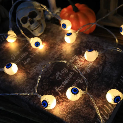 Halloween Decoration Led Light String Pumpkin Skull Head Eyeball Shaped Lamp String